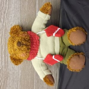 Rustic flannel felt adorable rosy checked winter bear